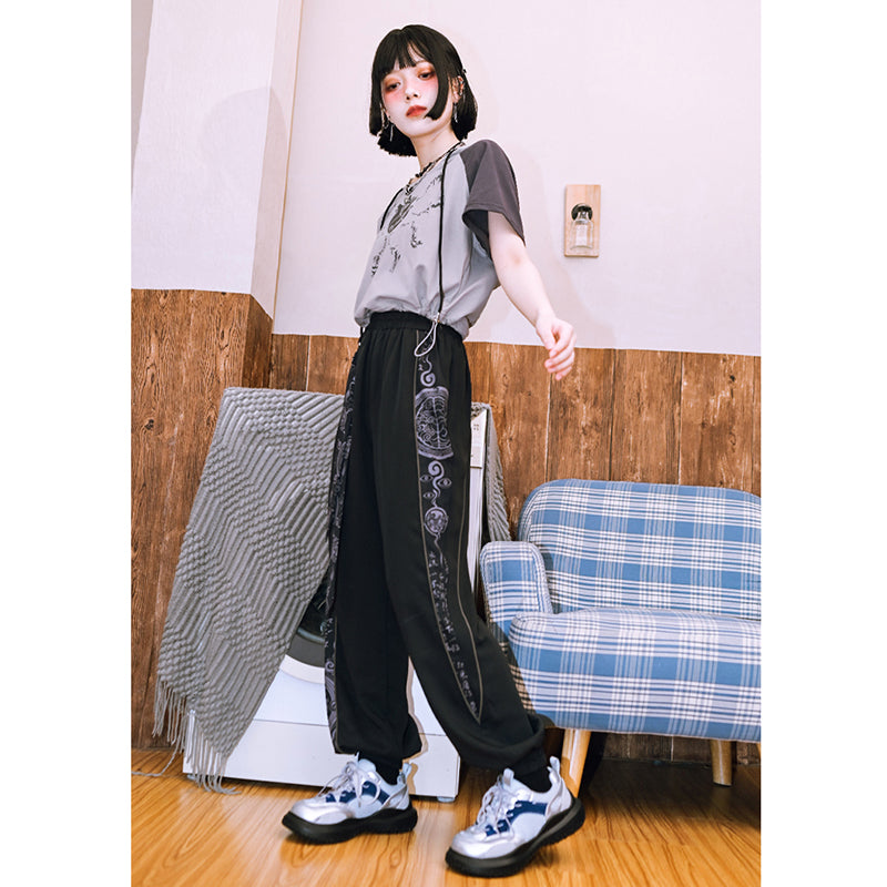 [Kogaisha---Purification Series] ★Chinese-style trousers★ Bottoms, trousers, casual pants, sports style, black