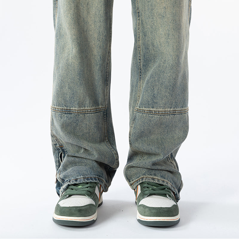 [V37 Series]★Pants★ 2color Denim Pants Bottoms Unisex Men's Simple Black Blue