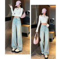 Load image into Gallery viewer, [OURI Series] ★Denim pants★ Trousers Bottoms Floral pattern Casual Easy to match Ladies Fashionable
