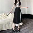 Load image into Gallery viewer, [FQXD Series]★China Style Skirt★ Bottoms Ladies Switching Black Black Elastic Waist
