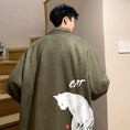 Load image into Gallery viewer, [WUSHE Series]★China style outerwear★ 4color Regular type or brushed lining type Jacket Cat Cat Cat Ink pattern Unisex Men's Large size
