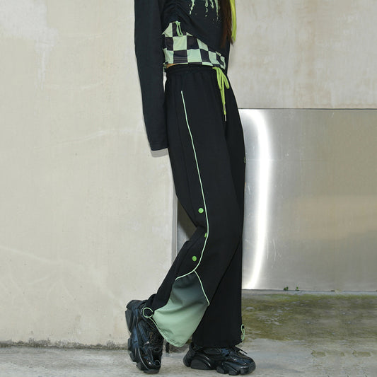 [Kokaisha---Butterfly Gin Series] Chinese-style trousers, bottoms, gaucho pants, original, slimming, switching, floral pattern