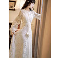 Load image into Gallery viewer, [GYBN Series] ★One Piece★ Lace V-neck Improves Temperament Retro Apricot Long Length Party
