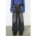 Load image into Gallery viewer, [M7 Series]★Denim Pants★ 2color Pants Bottoms Unisex Men's Graffiti Print Black Blue
