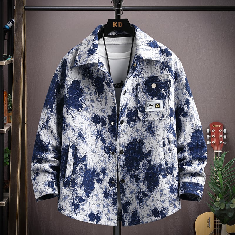 [YUANHENG Series]★Jacket★ 4color Outerwear Unisex Men's Large Size Floral Pattern Oil Painting Style