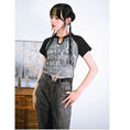 Load image into Gallery viewer, [Ancient Mystery---Cloud Dreams and the Simple Series] ★Chinese-style T-shirt★ Short-sleeved top, mini length, slim, original cotton, slimming
