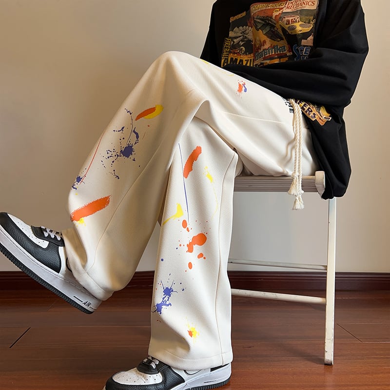 ✿New item! [BIGEMAN Series] ★Pants★ 2color Casual Pants Bottoms Unisex Men's Large Size Graffiti Stylish