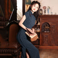 Load image into Gallery viewer, [HLQ Series] ★Chinese Dress★ Chinese-style dress, check pattern, retro, Republic of China style, long length, elegant
