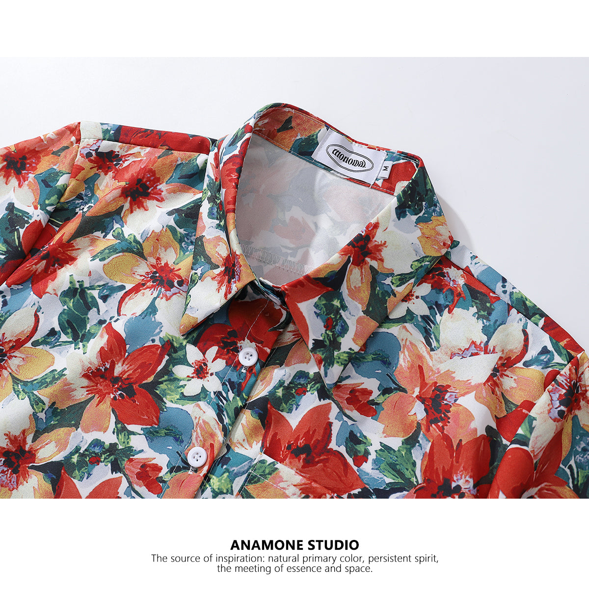 [ANAMONE STUDIO Series] ★Shirt★ Tops for women, SML, short length, floral pattern, easy to match, summer clothes