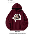 [MMNN Series]★Parker★ 5color Tops Unisex Men's Cat Cat Black Wine Red Gray Apricot White