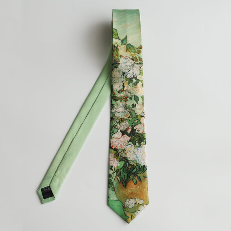 [Daiki Series]★Tie★ Accessory Decoration Oil Painting Style Men's Birthday Present Green Green Cute