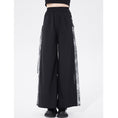 Load image into Gallery viewer, [Cong Tailor Series] ★Chinese-style pants★ Casual pants, trousers, bottoms, unisex, men's, large size, switching, ink-wash pattern, black
