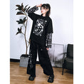 Load image into Gallery viewer, [Kokaisha---Butterfly Gin Series] Chinese-style trousers, bottoms, gaucho pants, original, slimming, switching, floral pattern
