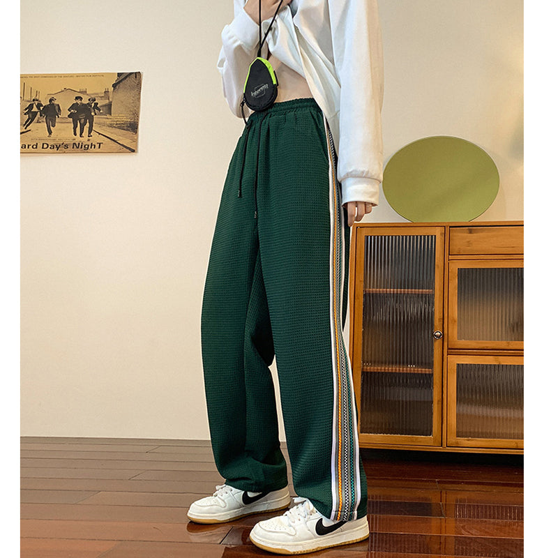 [YANDAN Series]★Casual Pants★ 3color Pants Bottoms Vertical Stripes Striped Pattern Unisex Men's Large Size Black Green