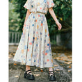 Load image into Gallery viewer, [Kokaisha---Butterfly Gin Series] Chinese-style trousers, bottoms, gaucho pants, original, slimming, switching, floral pattern
