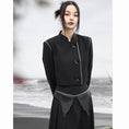 Load image into Gallery viewer, ✿New item! [Big Blue Dragon Series] ★China style outerwear★ Blazer, short length, easy to match, simple, black, black
