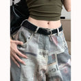 Load image into Gallery viewer, [OURI Series] ★Denim pants★ Trousers Bottoms Casual Easy to match Ladies Retro Print Unique
