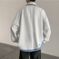 Load image into Gallery viewer, [Takashi Series]★Shirt★ 3color Tops Unisex Men's Fake Layered Blue Black White Casual
