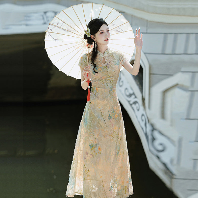 [Chenis Series] ★Chinese Dress★ Chinese-style dress with a stylish design, perfect for dates, coming-of-age ceremonies, and slimming