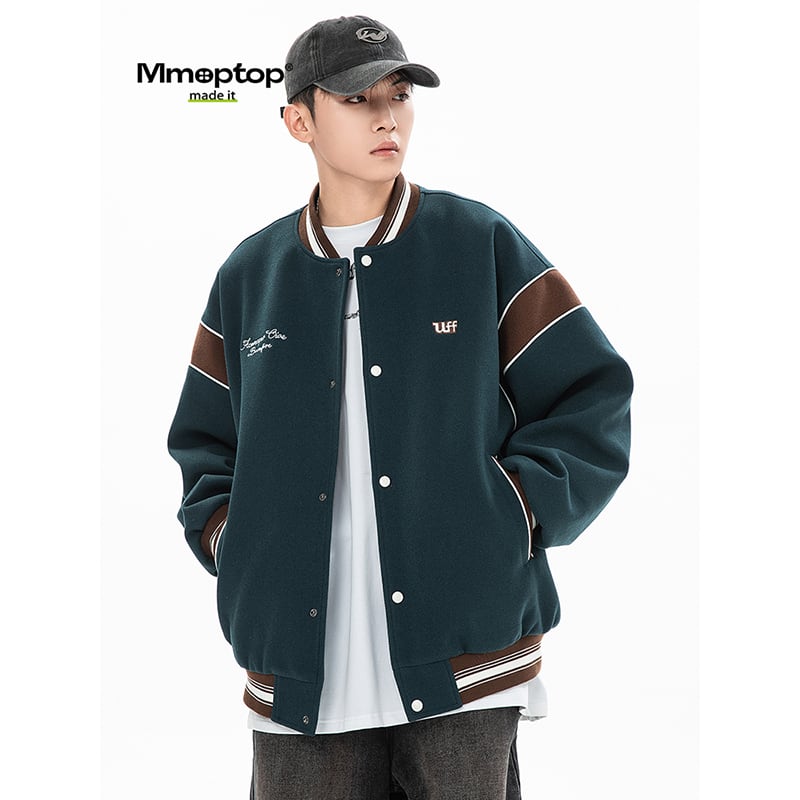 [Mmoptop Series] ★Stadium Jacket★ 3color Outerwear Unisex Men's Navy Dark Green Brown