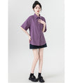 Load image into Gallery viewer, [WEIWU Series] ★Shirt★ 2 colors Short sleeve Tops for women Easy to match Improve your style Purple Beige
