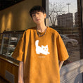 Gallery viewerに画像を読み込む, 【NANSHIシリーズ】★Tシャツ★ 5color トップス 半袖 男女兼用 メンズ 大きいサイズ スエード 猫 猫柄 ねこ ネコ
