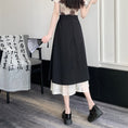 Load image into Gallery viewer, [FQXD Series]★China Style Skirt★ Bottoms Ladies Switching Black Black Elastic Waist
