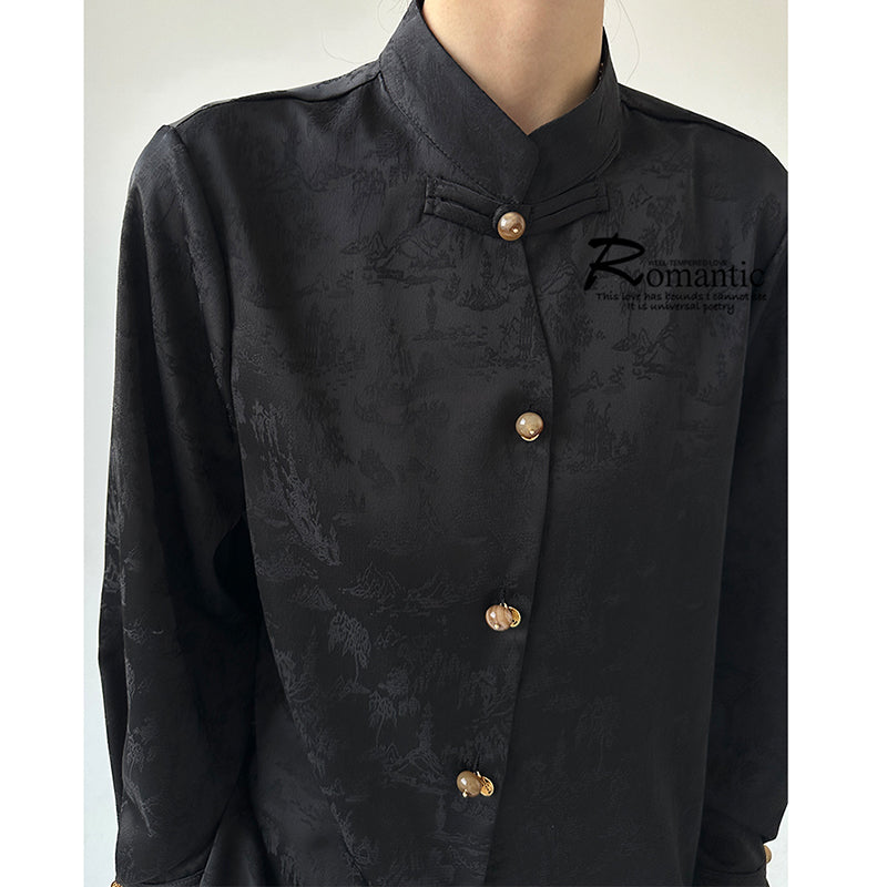 [MUYUZI Series]★China Style Shirt★ 2color Tops Long Sleeve Shirt Women's Chinese Clothing Improves Temperament