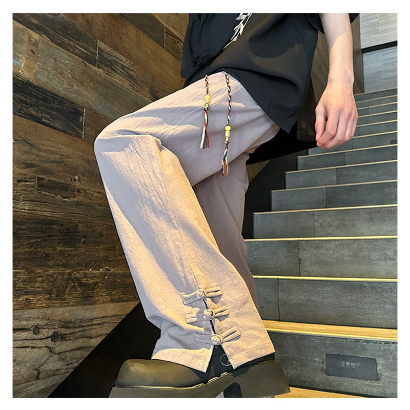 [BENGE Series] ★Chinese-style pants★ 3 colors Casual pants Trousers Bottoms Unisex Men's Large size Thin Summer clothes Simple