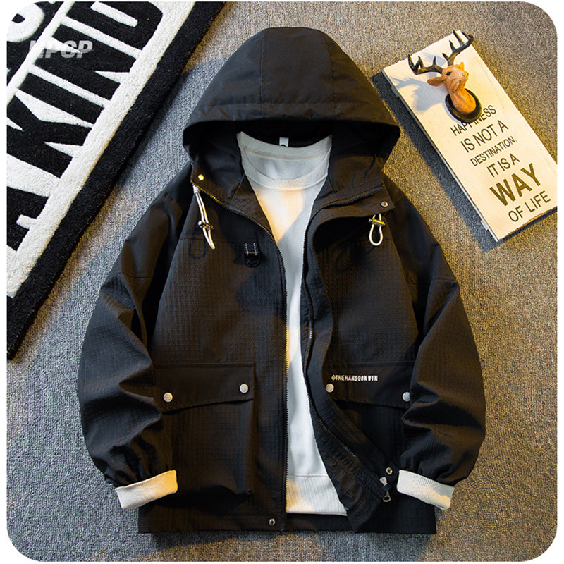 [HPCP Series]★Jacket★ 4color outerwear unisex men's large size color scheme black white green gray