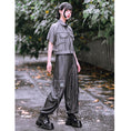 Load image into Gallery viewer, [Kokaisha---Butterfly Gin Series] Chinese-style trousers, bottoms, gaucho pants, original, slimming, switching, floral pattern
