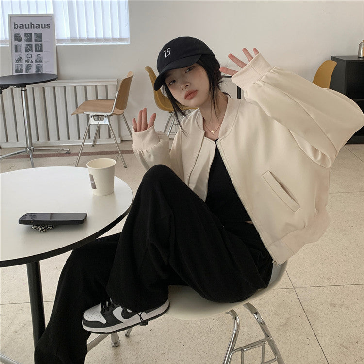 [KEKELI Series]★Outerwear★ 2color Jacket Stadium Jumper Women's Simple Casual Easy to Match