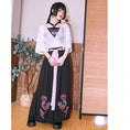 Load image into Gallery viewer, [Kokaisha Series] ★China style pants★ Chiffon gaucho pants Spring/Summer Loose Black Black SML XL
