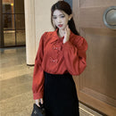 [KEKELI Series]★China style shirt★ 2color tops long sleeve shirt cute easy to match ladies