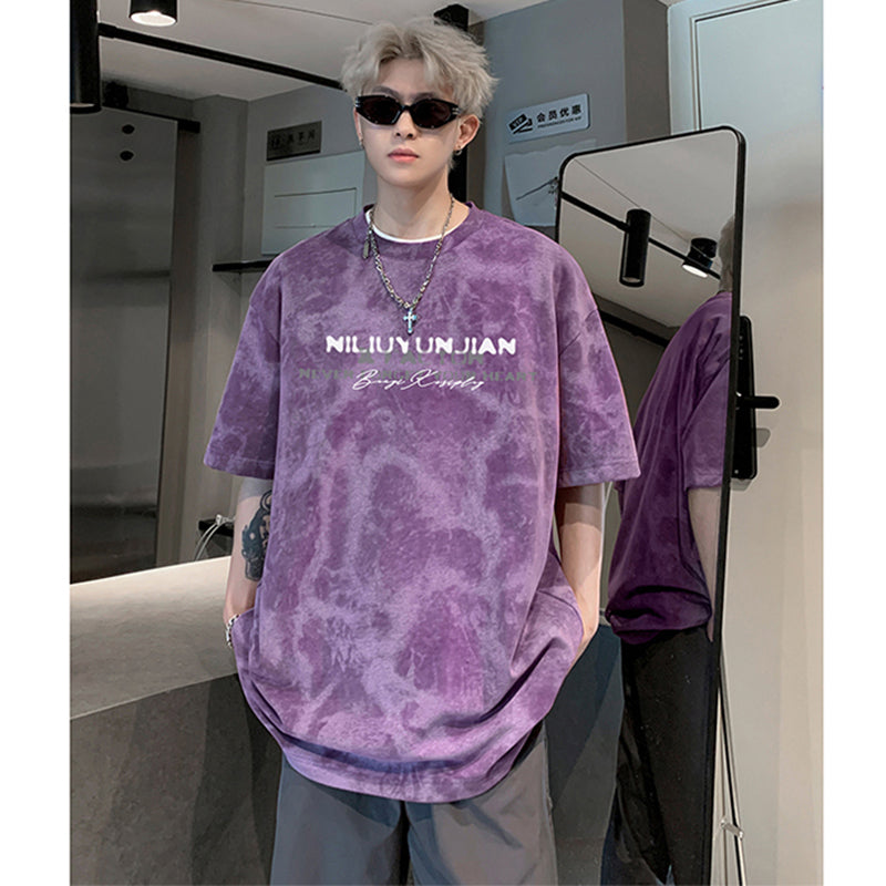 【NANSHIシリーズ】★Tシャツ★ 4color トップス半袖 男女兼用 メンズ おしゃれ 絞り染め かっこいい