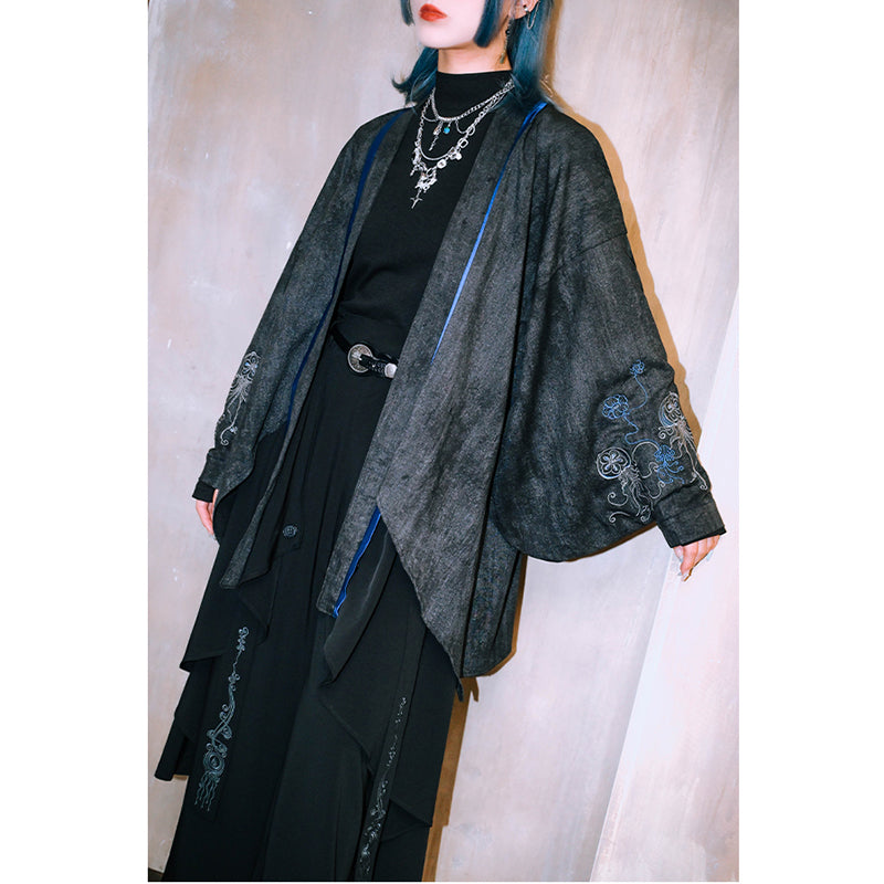 [Kokaisha---Butterfly Gin Series] ★Chinese-style top★ Happi coat, outerwear, unique, embroidered, butterfly, retro, easy to match