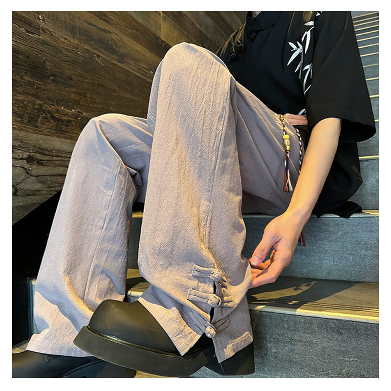 [BENGE Series] ★Chinese-style pants★ 3 colors Casual pants Trousers Bottoms Unisex Men's Large size Thin Summer clothes Simple