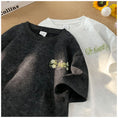 Gallery viewerに画像を読み込む, 【高墣シリーズ】★Tシャツ★ 4color トップス 半袖 刺繍 花柄 男女兼用 メンズ カジュアル 合わせやすい おしゃれ
