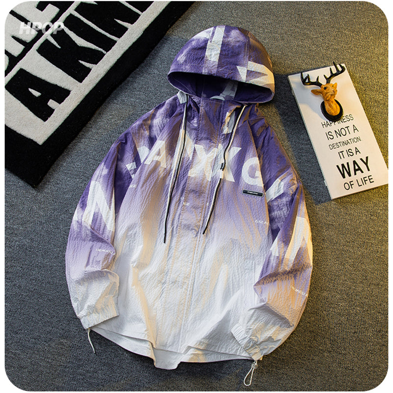 [HPCP Series] ★Jacket★ 2 colors Outerwear Sun protection Unisex Men's Gradient Purple Green