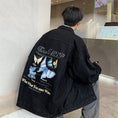 Load image into Gallery viewer, [V37 series]★Jacket★ 3color outerwear unisex men's denim jacket jeans butterfly print blue black
