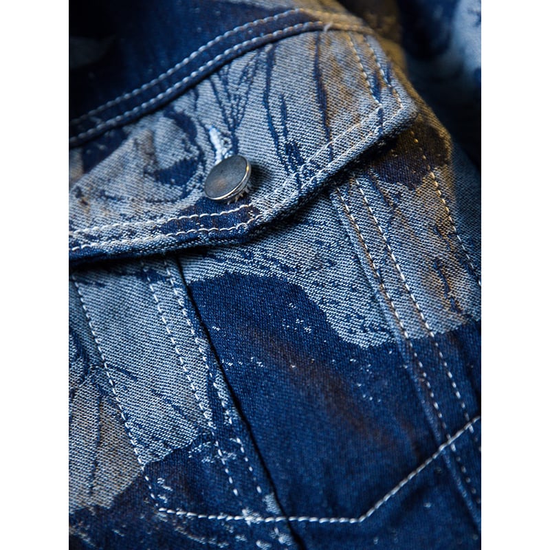 [HPCP Series]★Jacket★ Outer Denim Jacket Jeans Unisex Men's Panda Blue Blue