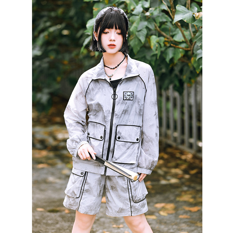 [Daiseiryuu 4 Series] ★Chinese-style tops★ Outerwear, shirts, long-sleeved shirts, sun protection, Chinese clothing, gray