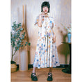 Load image into Gallery viewer, [Kokaisha---Butterfly Gin Series] Chinese-style trousers, bottoms, gaucho pants, original, slimming, switching, floral pattern
