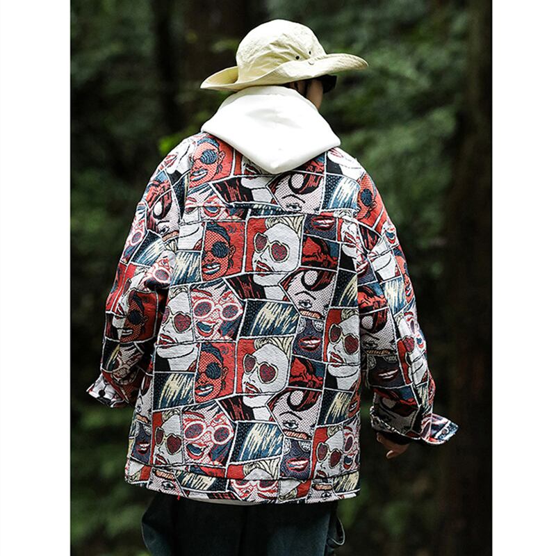 [OULANGSEN Series] ★Jacket★ Outerwear Unisex Men's Large Size Human Pattern Casual