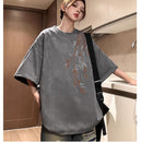 [GEBOXUAN Series]★China style tops★ 7color T-shirt, short sleeve T-shirt, unisex, men's, large size, suede