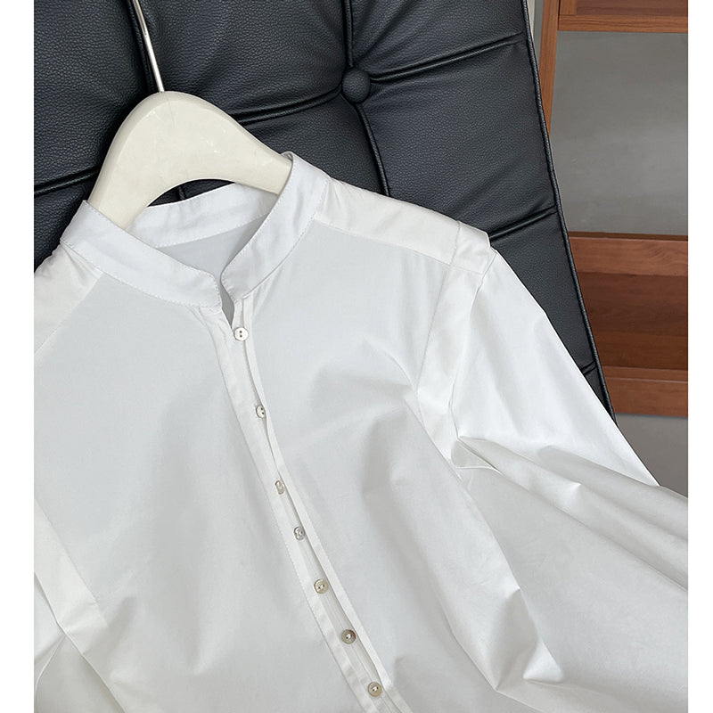 [Tachibana Series]★Shirt★ Tops, long sleeve shirts, women's, improves temperament, simple, white, easy to match