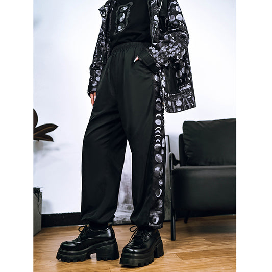 [Kokaisha---Butterfly Gin Series] Chinese-style trousers, bottoms, gaucho pants, original, slimming, switching, floral pattern