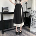 Load image into Gallery viewer, [FQXD Series]★China Style Skirt★ Bottoms Ladies Switching Black Black Elastic Waist
