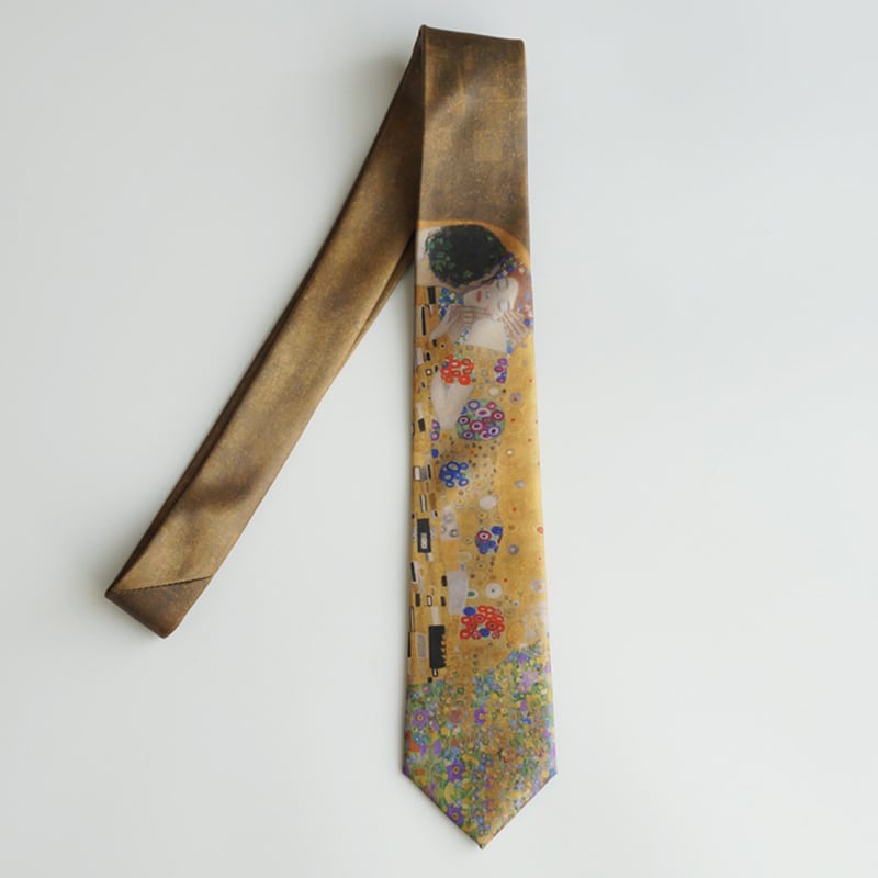 [Daiki Series] ★Tie★ Accessory Decoration Men's Birthday Present Retro Oil Painting Style Brown Print