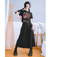 Load image into Gallery viewer, [Kokaisha Series] ★China style pants★ Chiffon gaucho pants Spring/Summer Loose Black Black SML XL
